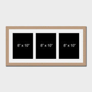 Multi Photo Picture Frame to Hold 3 8"x10" Photos in an Oak Veneer Frame - Multi Photo Frames